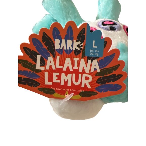 Bark Lalaina Lemur Dog Toy Large 50+ Lbs Plush Squeakers Crinkle Fluff NWT - Picture 3 of 4